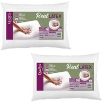 Kit 2 Travesseiros Real Látex 14cm com capa fixa 50x70cm Kit 2 Travesseiros Real Látex 14cm com capa fixa 50x70cm