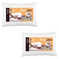 Kit 2 Travesseiros Real Látex natural 50x70cm 16cm ventilação e conforto