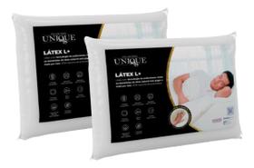 Kit 2 Travesseiros Sintético De Latex+ Unique Plumatex70x14