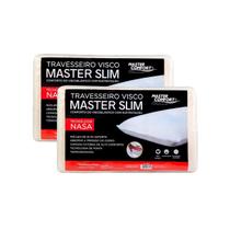 Kit 2 Travesseiros Slim Nasa Master Comfort 35X55X9cm Visco