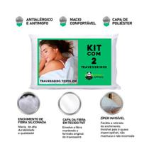 Kit 2 Travesseiros Soft Premium Super Leve Lavave (branco)
