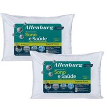 Kit 2 Travesseiros Suporte Firme Anti Alérgico Sono E Saúde Altenburg 180fios 50cm x 70cm