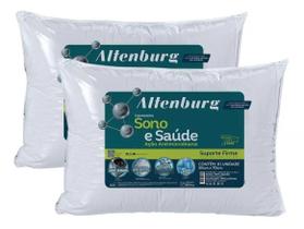 Kit 2 Travesseiros Suporte Firme Anti Alérgico Sono E Saúde Altenburg 180fios Lavável 50cm x 70cm