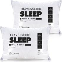 Kit 2 Travesseiros Suporte Firme Sleep La Vive Macio Tecido Não Alérgico Antiácaros e Antiodor 50 x 70