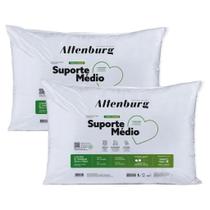 Kit 2 Travesseiros Suporte Médio, 50 x 70 cm, 100 Algodão, Branco