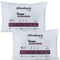 Kit 2 Travesseiros Toque Aveludado Suporte Médio 48x68cm Altenburg