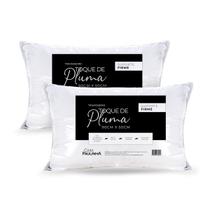 Kit 2 Travesseiros Toque de Pluma Suporte Firme 90cm x 50cm