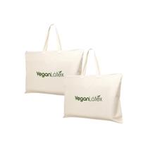Kit 2 Travesseiros Vegano Theva Látex Lavável 13 cm EcoBag