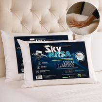 Kit 2 Travesseiros Viscoelástico Basic Sky Tecnologia Nasa Espuma Inteligente Macio Firme Ergonômico Antialérgico Hipoalérgico Antiácaro Antimofo Kit 2 Travesseiros Viscoelástico Basic Sky Tecnologia Nasa Espuma Inteligente Macio Firme Ergonômico Antialérgico Hipoalérgico Antiácaro Antimofo