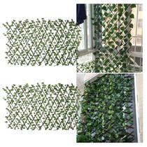 Kit 2 Treliça Gradil Hera Cerca Painel Madeira 2 mts x 50 cm