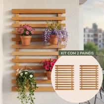 Kit 2 Treliças Painel Jardim Vertical Madeira Eucalipto Repac