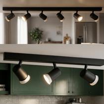 Kit 2 Trilho Eletrificado 3 Spot Led MR16 GU10 Direcionável