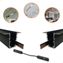 Kit 2 Trilho Magnético Embutido No Frame + Emenda Junção 48v