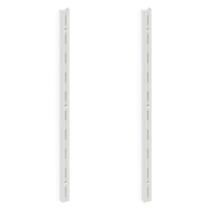 Kit 2 Trilho P/ Prateleira Cremalheira Aço Simples 1m Branco Kit 2 Trilho P/ Prateleira Cremalheira Aço Simples 1m Branco