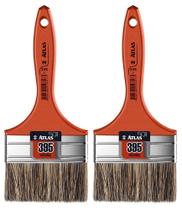 Kit 2 Trincha Pincel Para Pintura Atlas Media 395 4 Polegadas Gris Pintor Parede Tinta Acrílica