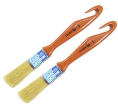 Kit 2 Trinchas Tigre 696 3/4 Polegadas Cerda Branca Verniz Stain Madeira