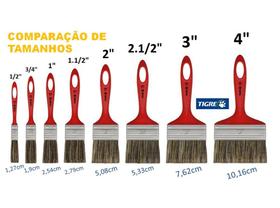 Kit 2 Trinchas Tigre 696 4 Polegadas Cerda Branca Verniz Stain Madeira