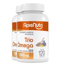 Kit 2 Trio Omega 3, 6 e 9 Apisnutri 1000mg 120 cápsulas