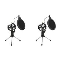Kit 2 Tripé Com Pop Filter Suporte Pedestal Pequeno De Mesa Kit 2 Tripé Com Pop Filter Suporte Pedestal Pequeno De Mesa