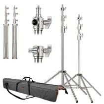 Kit 2 Tripés De Iluminação Inox Greika Fcs288l 2,5m Para Até 15kg + Bolsa De Transporte 110cm Kit 2 Tripés De Iluminação Inox Greika Fcs288l 2,5m Para Até 15kg + Bolsa De Transporte 110cm
