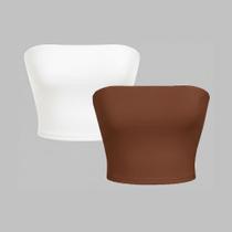 Kit 2 Tube Top Faixa Feminino Cropped sem alça