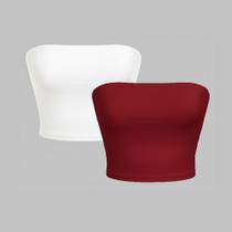 Kit 2 Tube Top Faixa Feminino Cropped sem alça