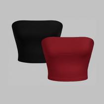 Kit 2 Tube Top Faixa Feminino Cropped sem alça