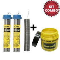 Kit 2 Tubo Estanho Solda 25g + 1 Pasta de Solda 110g Emavi