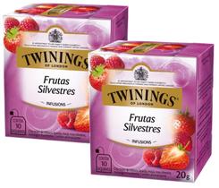 Kit 2 twinings of london sabor frutos silvestres 10 sachês 20g