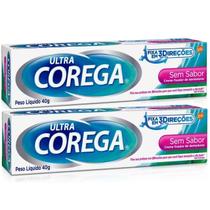 Kit 2 Ultra Corega Creme Fixador Dentaduras Sem Sabor 40g - GSK