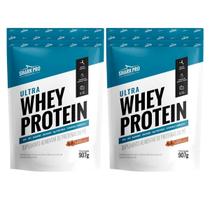 Kit 2 Ultra Whey Protein 907g Doce de Leite 30g Proteina Shark Pro