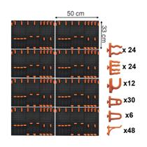 Kit 2 un 4 painel porta ferramentas 72 ganchos