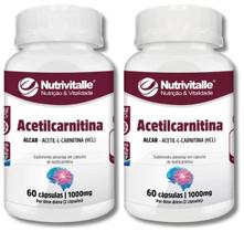 Kit 2 Un - Acetilcarnitina 1000Mg 60 Capsulas Nutrivitalle