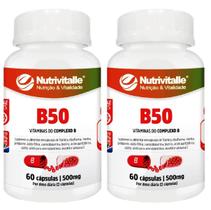 Kit 2 Un - B50 Vitaminas Do Complexo B 500Mg Nutrivitalle