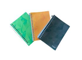 kit 2 un Caderno Espiral Capa Flexível c/ 96 folhas de 1/8