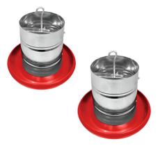 Kit 2 Un Comedouro Tubular Galvanizado Galinha Frangos 5kg