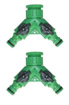 Kit 2 Un. Conexão Y com 2 Saídas Para Conector Engate Rápido De Torneira de Jardim com Abre e Fecha