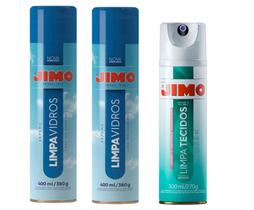 Kit 2 Un Jimo Limpa Vidros 400ml + 1 Un Jimo Limpa Tecidos 300ml