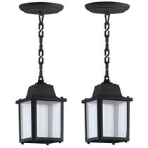 Kit 2 Un Luminaria Pendente Externo Vintage Preto Alz14