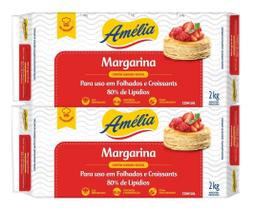 Kit 2 Un Margarina Folhada Croissant Amélia 2 Kg 80% Lipidio
