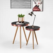 Kit 2 un. Mesas Malaga Decorativa Redonda Dreamy House.