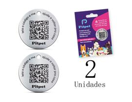 Kit 2 Un PitPet Tag de Idetificação Paquinha Medalha ou Pingente de identificação Pet
