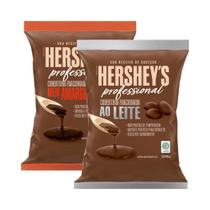 Kit 2 un. Professional Fracionado Chocolates Meio Amargo e Ao Leite 2,01kg - HERSHEY'S Professional