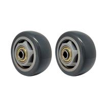 Kit 2 un roda pvc cinza 3 pol 80kg p/ rodízio