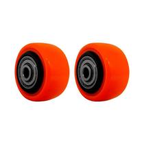 Kit 2 un roda pvc laranja 1.5/8 pol 40kg p/ rodízio