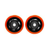 Kit 2 un roda pvc laranja 3 pol 80kg p/ rodízio