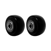 Kit 2 un roda pvc preto 1.5/8 pol 40kg p/ rodízio
