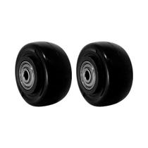 Kit 2 un roda pvc preto 2 pol 50kg p/ rodízio
