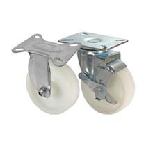 Kit 2 un roda rodízio fixo e giratório freio nylon 5" 130mm Kit 2 un roda rodízio fixo e giratório freio nylon 5" 130mm