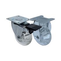 Kit 2 un roda rodízio fixo e giratório gel 3 pol 75mm móveis